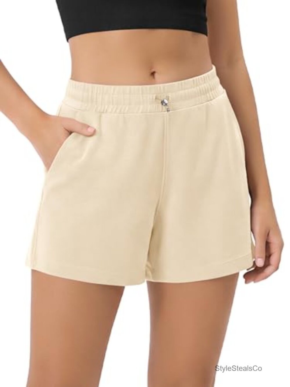 Modal Soft Relaxed High Waist Shorts with Pockets 4" Inseam